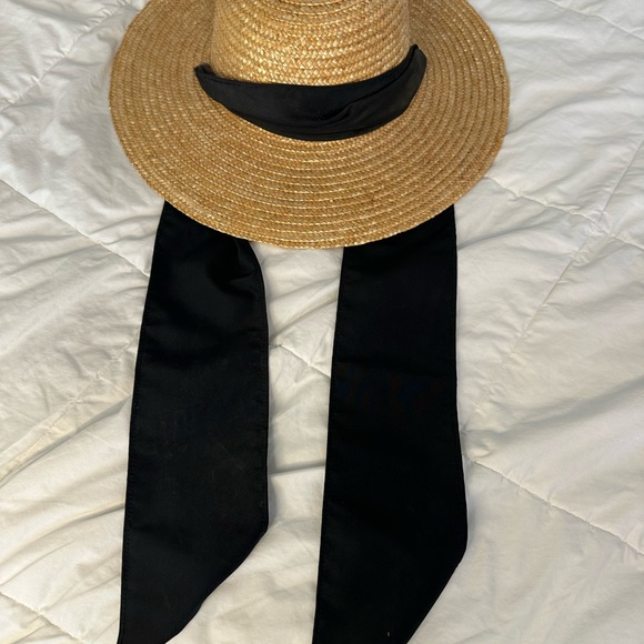 Source Unknown Accessories - Source Unknown Straw Hat with Black Ribbon